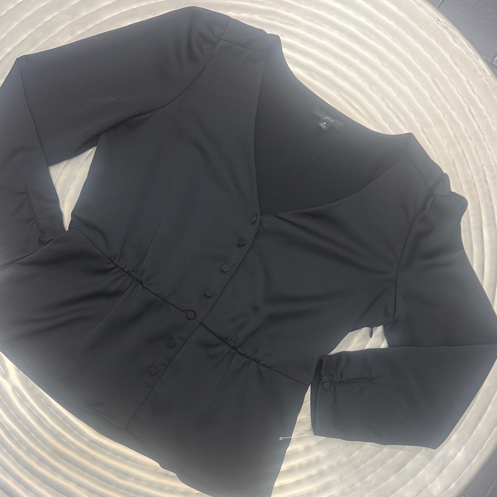 J. Crew Black Button-Down Blouse